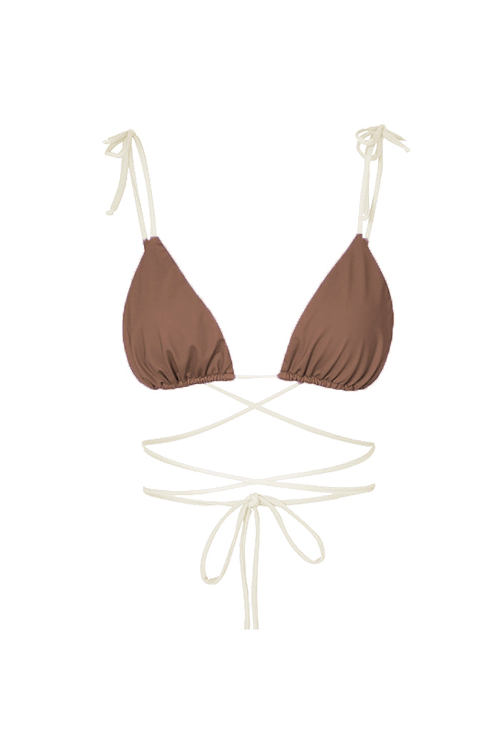 Agua Top in Brown & Beige