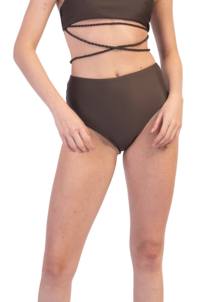 High Waist Bottom in Brown